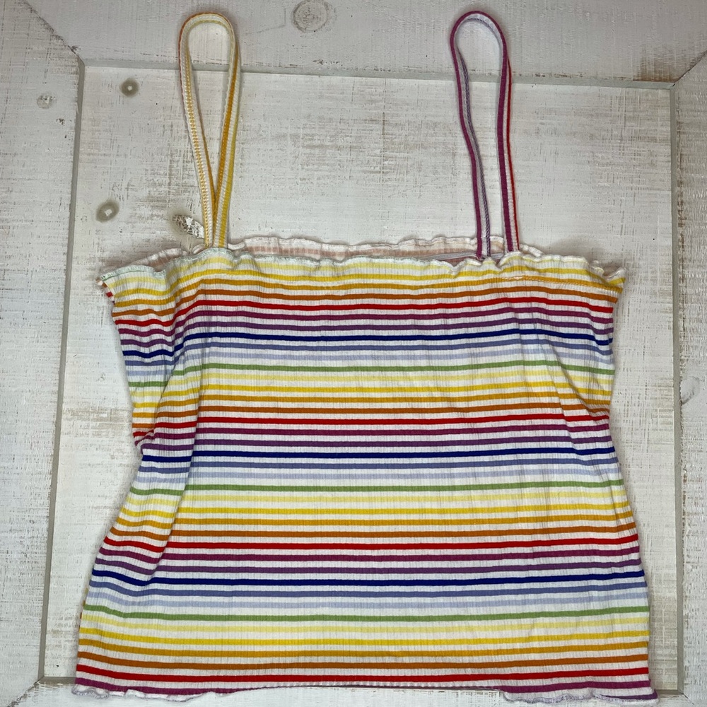 Rainbow Striped Ruffle Tank - Picture 4 of 4